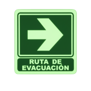 Señalamiento Ruta de Evacuación 20x20 fotoluminiscente