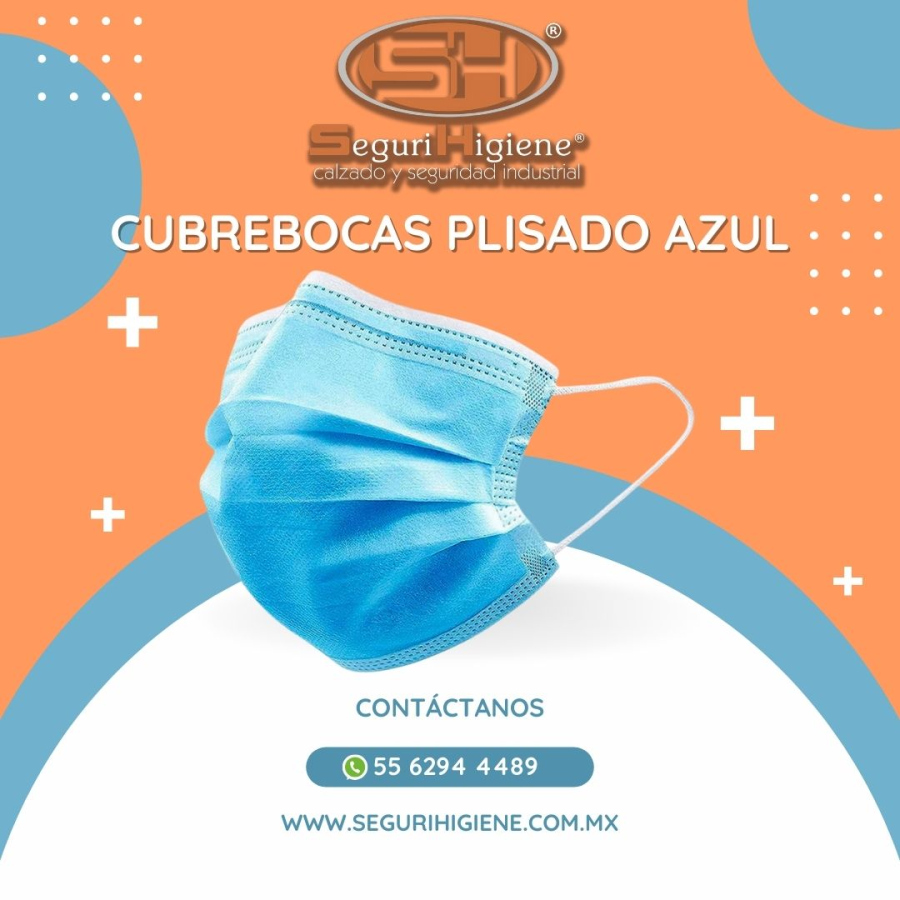 Cubreboca Plisado Azul