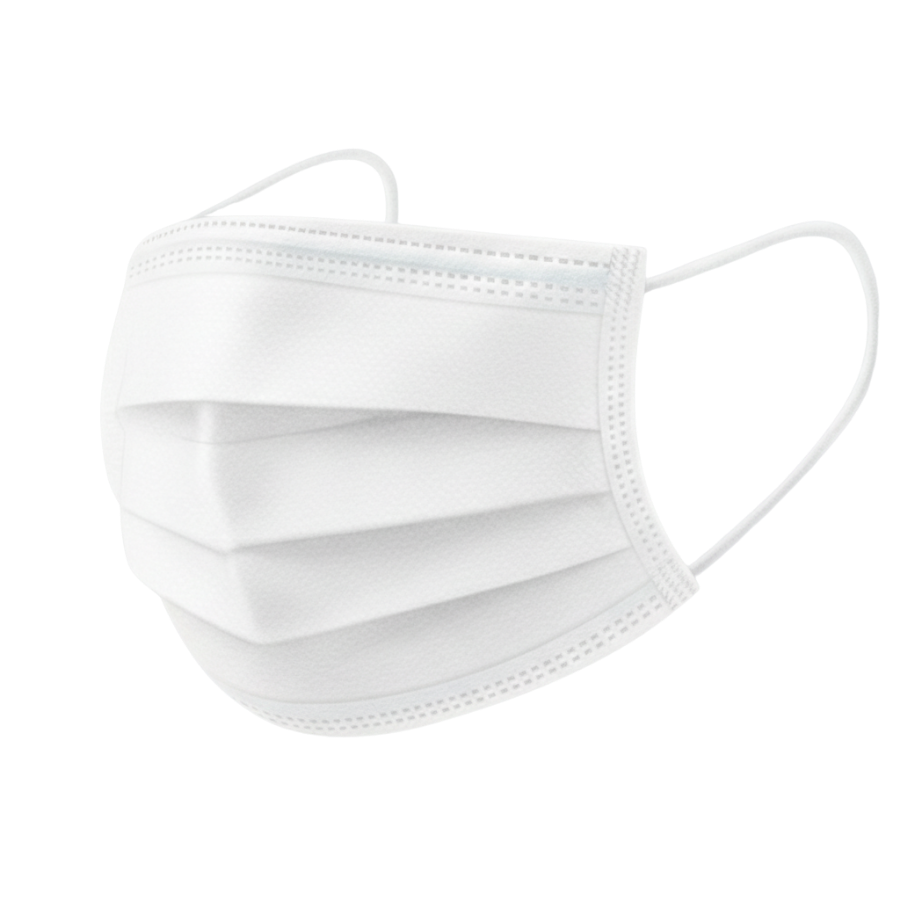 CUBREBOCA PLISADO TRICAPA  AZUL O BLANCO