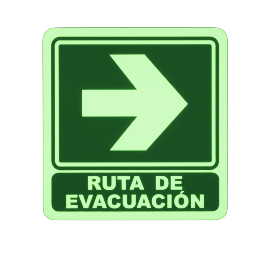 Señalamiento Ruta de Evacuación 20x20 fotoluminiscente