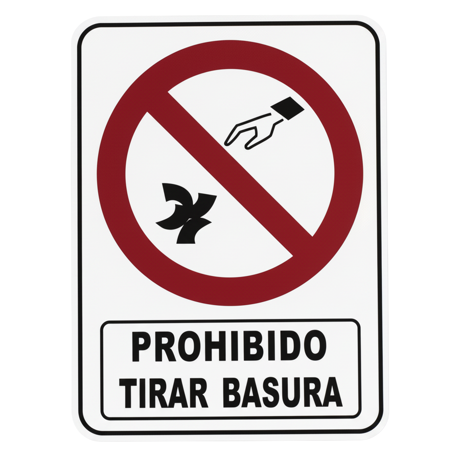 Señalamiento No Tire Basura Residuos Peligrosos 30X40 Mate