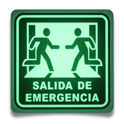 Señalamiento Salida de Emergencia 20X20 fotoluminiscente