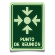 Señal informativa de condiciones seguras 'Punto de Reunión' Fotoluminiscente 30X40