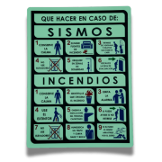 Señalamiento qué Hacer en Caso de Sismos e Incendios 21x28 Fotoluminiscente
