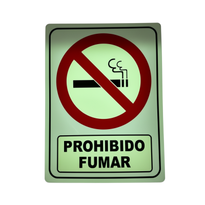 Señalamiento No Fumar Fotoluminiscente 30x40