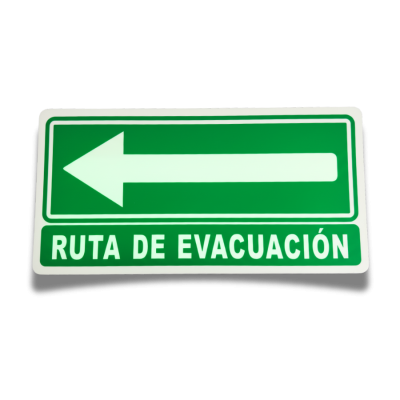 Señalamiento Ruta de Evacuación 10x20 fotoluminiscente