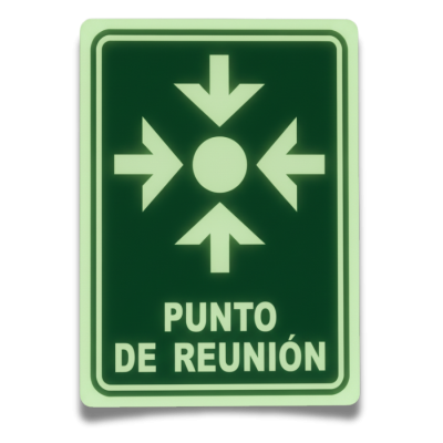 Señal informativa de condiciones seguras 'Punto de Reunión' Fotoluminiscente 30X40