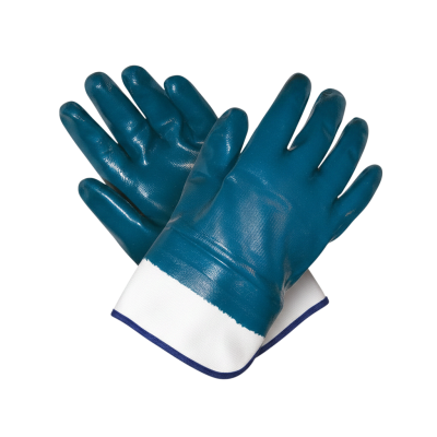 Guante Recubierto de Nitrilo Azul Puño de Lona