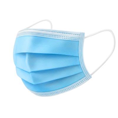 CUBREBOCA PLISADO TRICAPA  AZUL O BLANCO