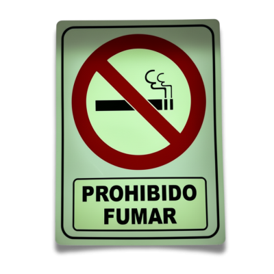 Señalamiento No Fumar Fotoluminiscente 20x25