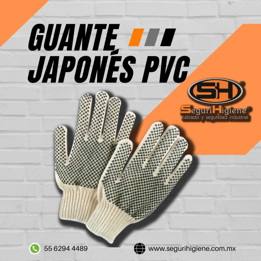 GUANTE JAPONÉS CRUDO CON PUNTOS DE PVC