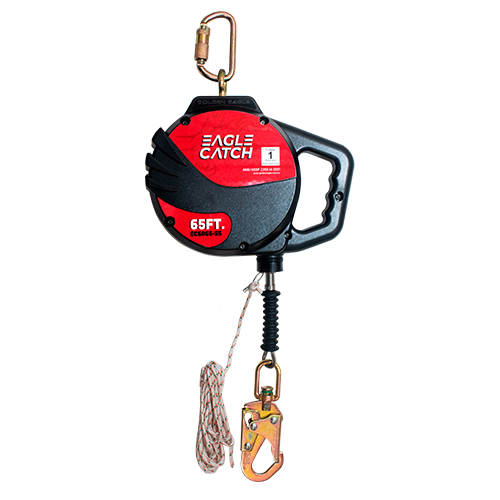 Linea de vida auto retráctil de cable de acero inoxidable de 65ft. Marca Golden Eagle
